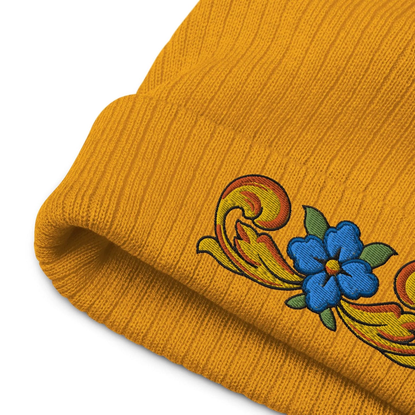 Sicilian Tile Motif Embroidered Beanie - The Global Wanderer