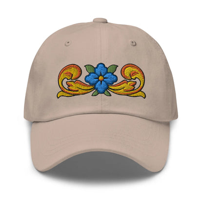 Sicilian Tile Motif Embroidered Dad hat - The Global Wanderer