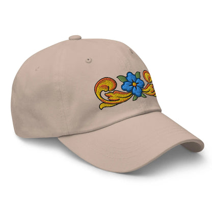 Sicilian Tile Motif Embroidered Dad hat - The Global Wanderer