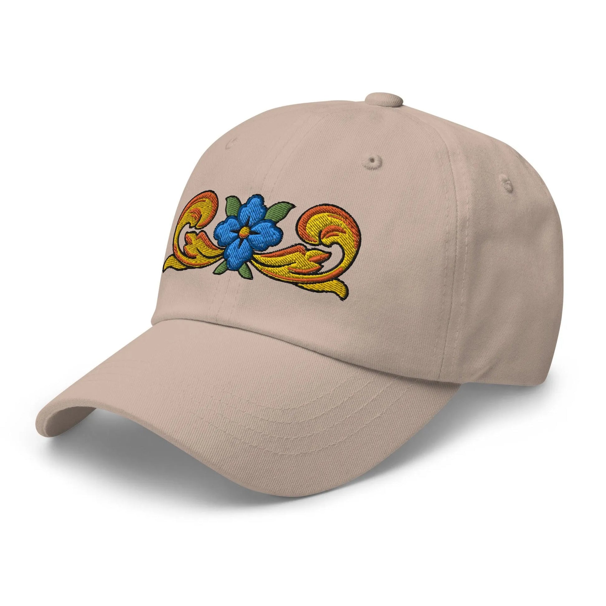 Sicilian Tile Motif Embroidered Dad hat - The Global Wanderer