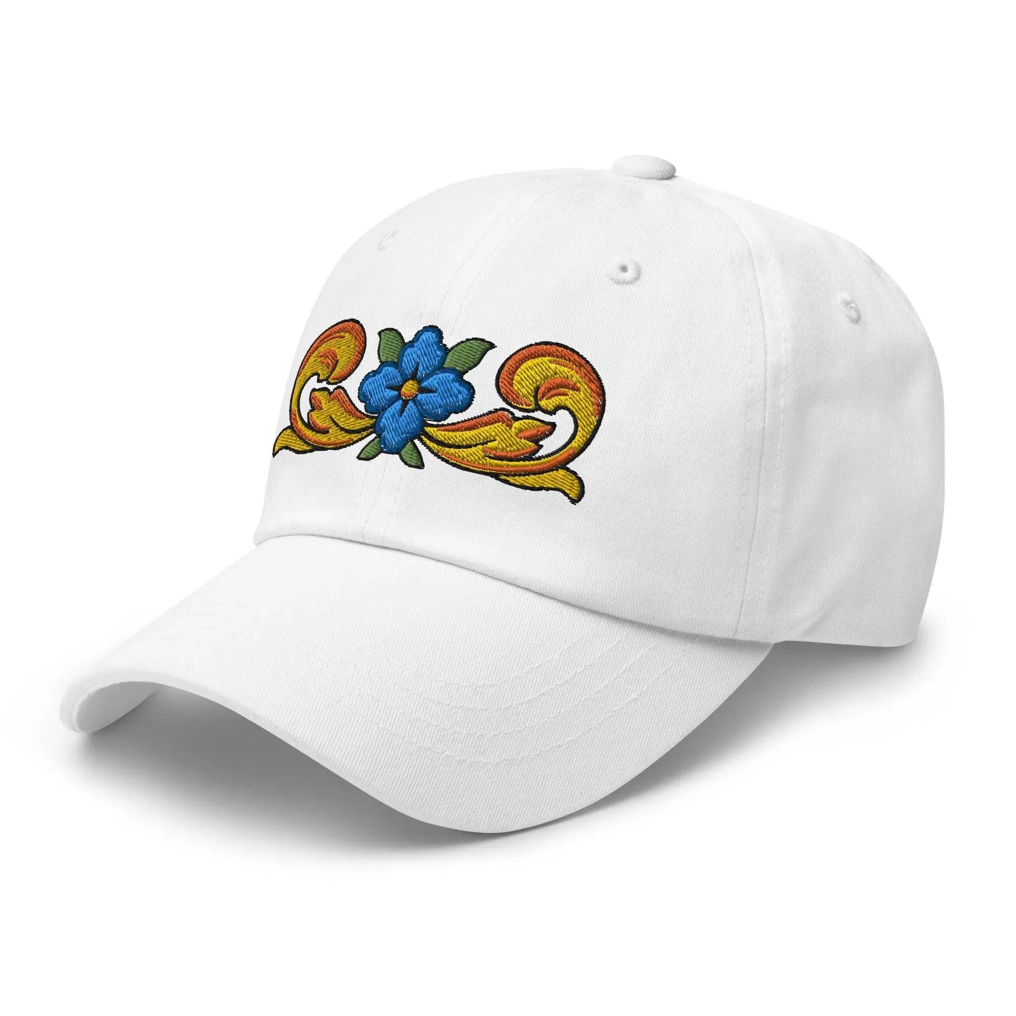 Sicilian Tile Motif Embroidered Dad hat - The Global Wanderer