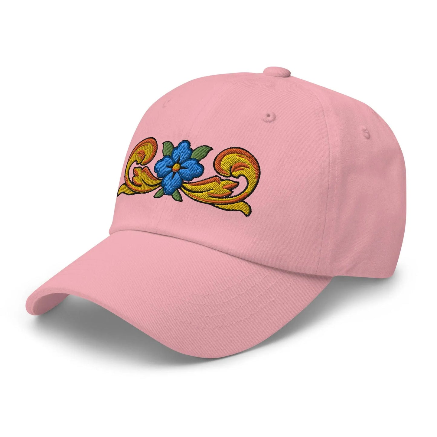 Sicilian Tile Motif Embroidered Dad hat - The Global Wanderer