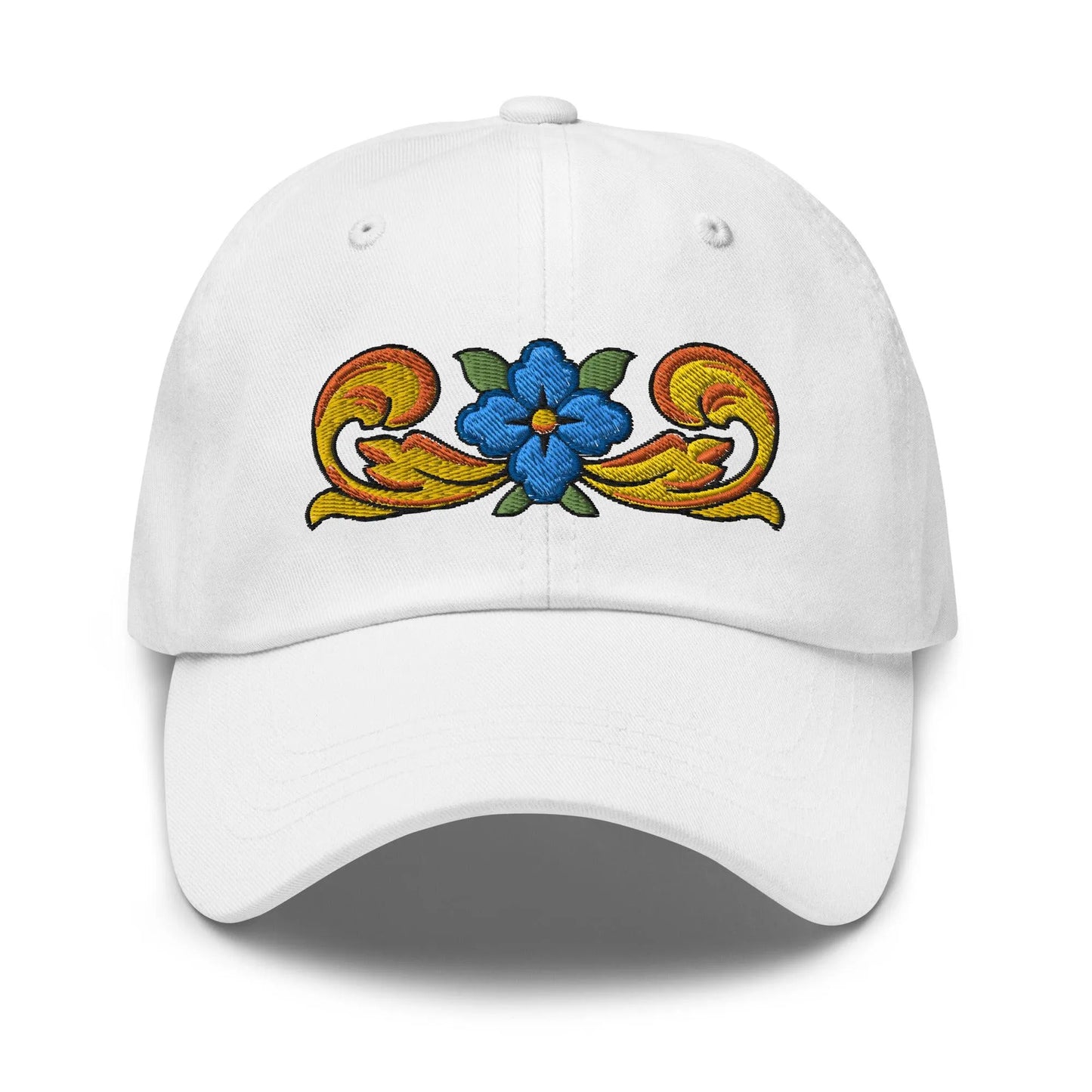 Sicilian Tile Motif Embroidered Dad hat - The Global Wanderer