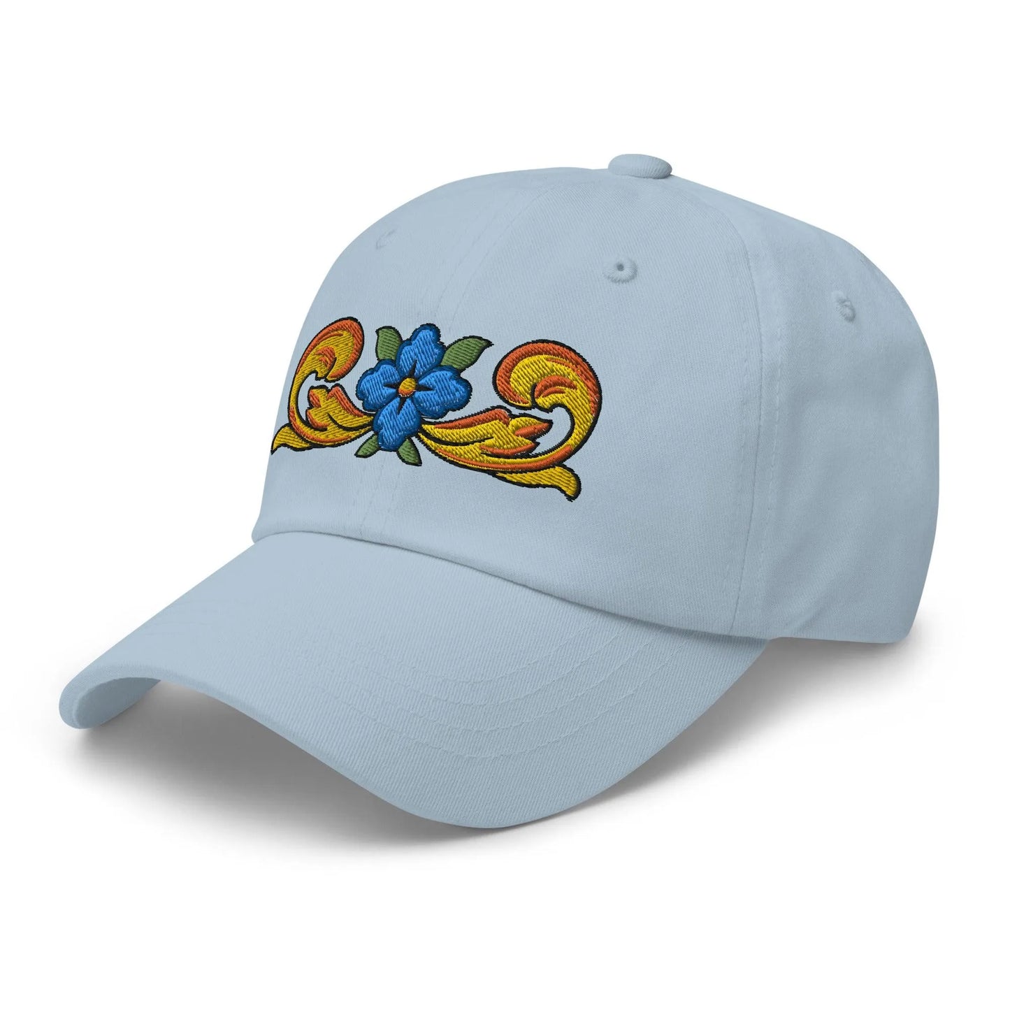 Sicilian Tile Motif Embroidered Dad hat - The Global Wanderer