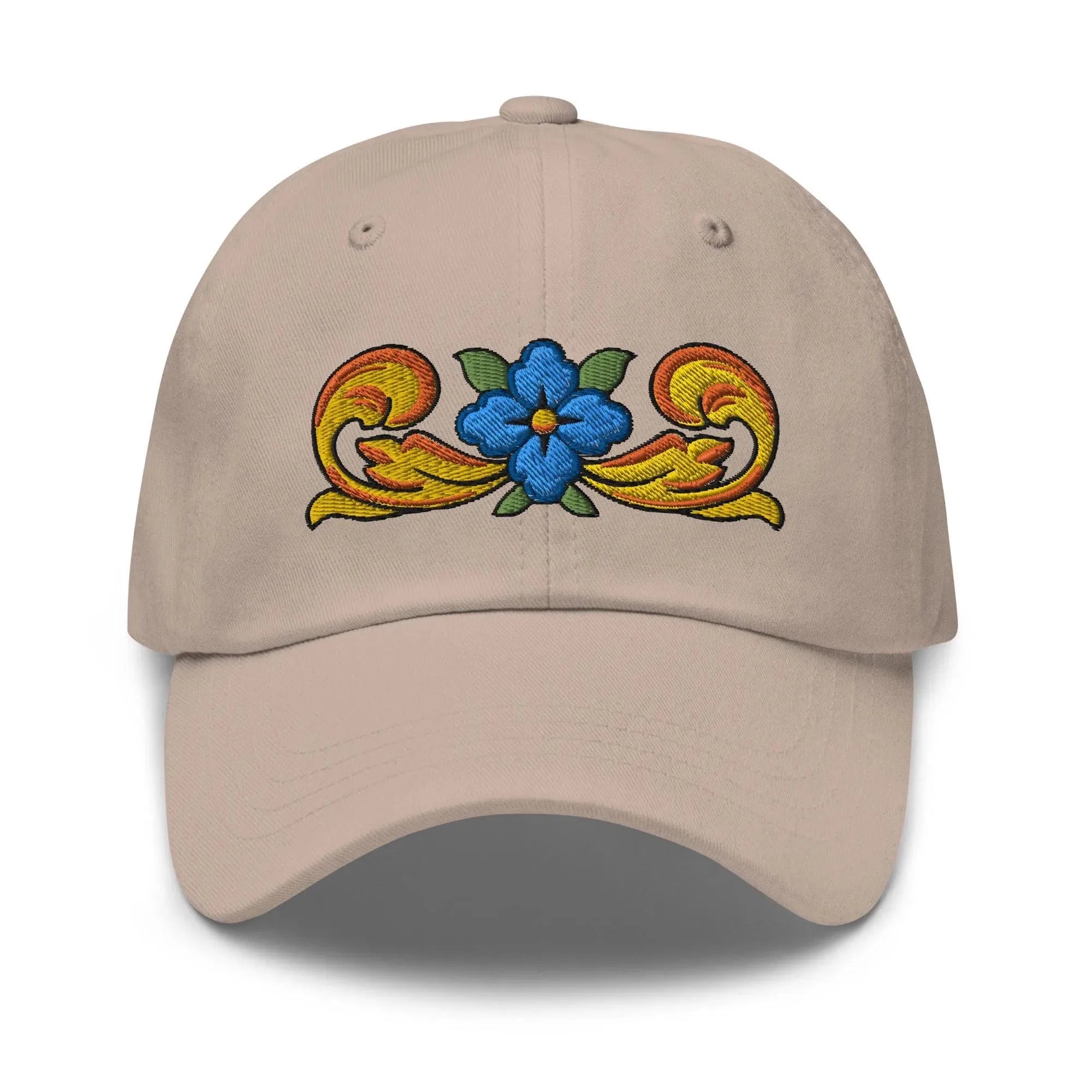 Sicilian Tile Motif Embroidered Dad hat - The Global Wanderer