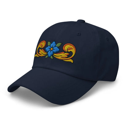 Sicilian Tile Motif Embroidered Dad hat - The Global Wanderer