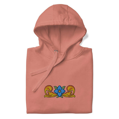 Sicilian Tile Motif Embroidered Hoodie - The Global Wanderer