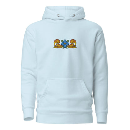 Sicilian Tile Motif Embroidered Hoodie - The Global Wanderer