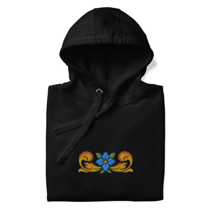 Sicilian Tile Motif Embroidered Hoodie - The Global Wanderer