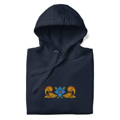 Sicilian Tile Motif Embroidered Hoodie - The Global Wanderer