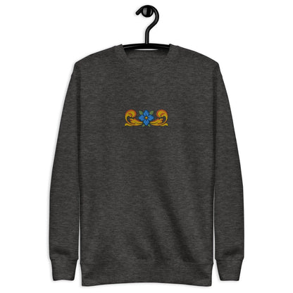 Sicilian Tile Motif Embroidered Sweatshirt - The Global Wanderer