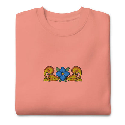 Sicilian Tile Motif Embroidered Sweatshirt - The Global Wanderer