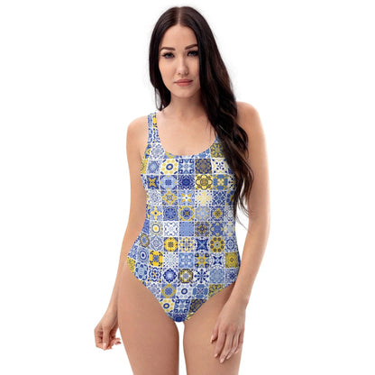 Sicilian Tile One-Piece Swimsuit - The Global Wanderer