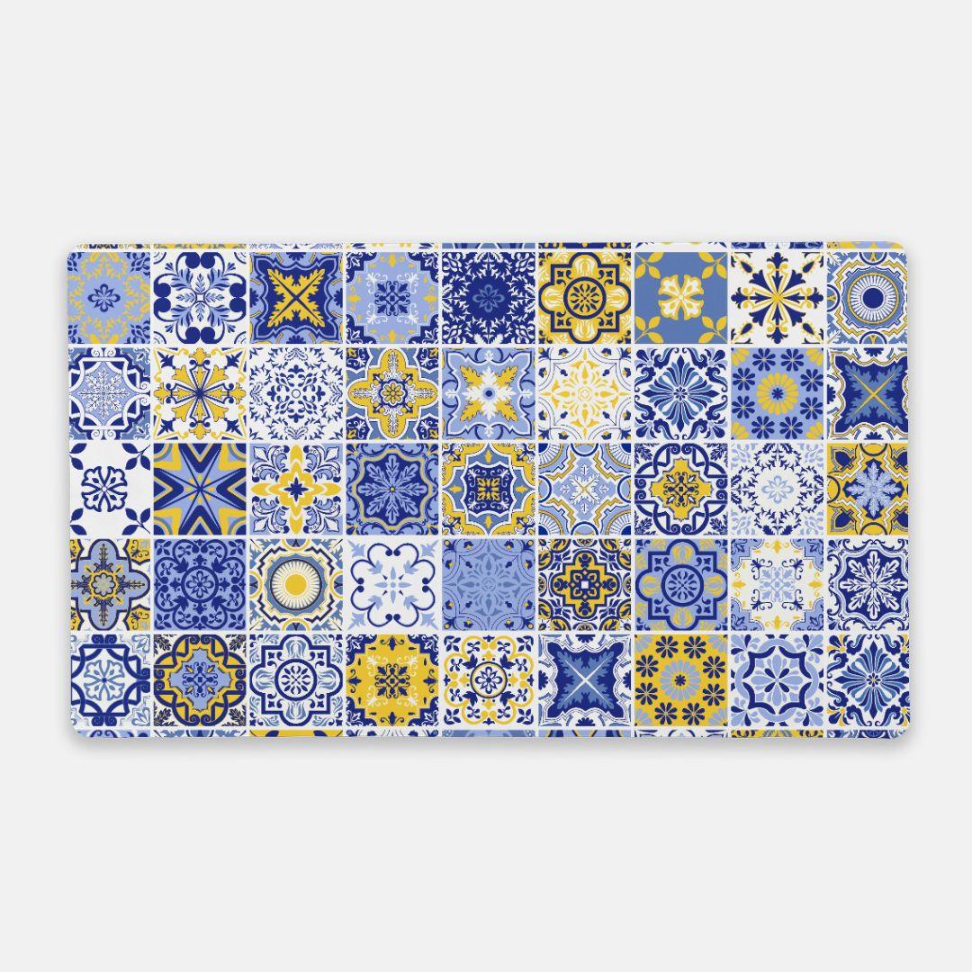 Sicilian Tile Print Desk Mat - The Global Wanderer