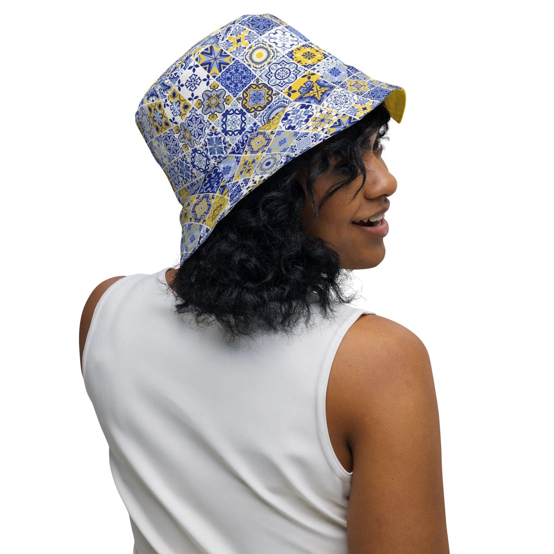 Sicilian Tile Reversible Bucket Hat - The Global Wanderer