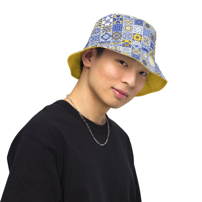 Sicilian Tile Reversible Bucket Hat - The Global Wanderer