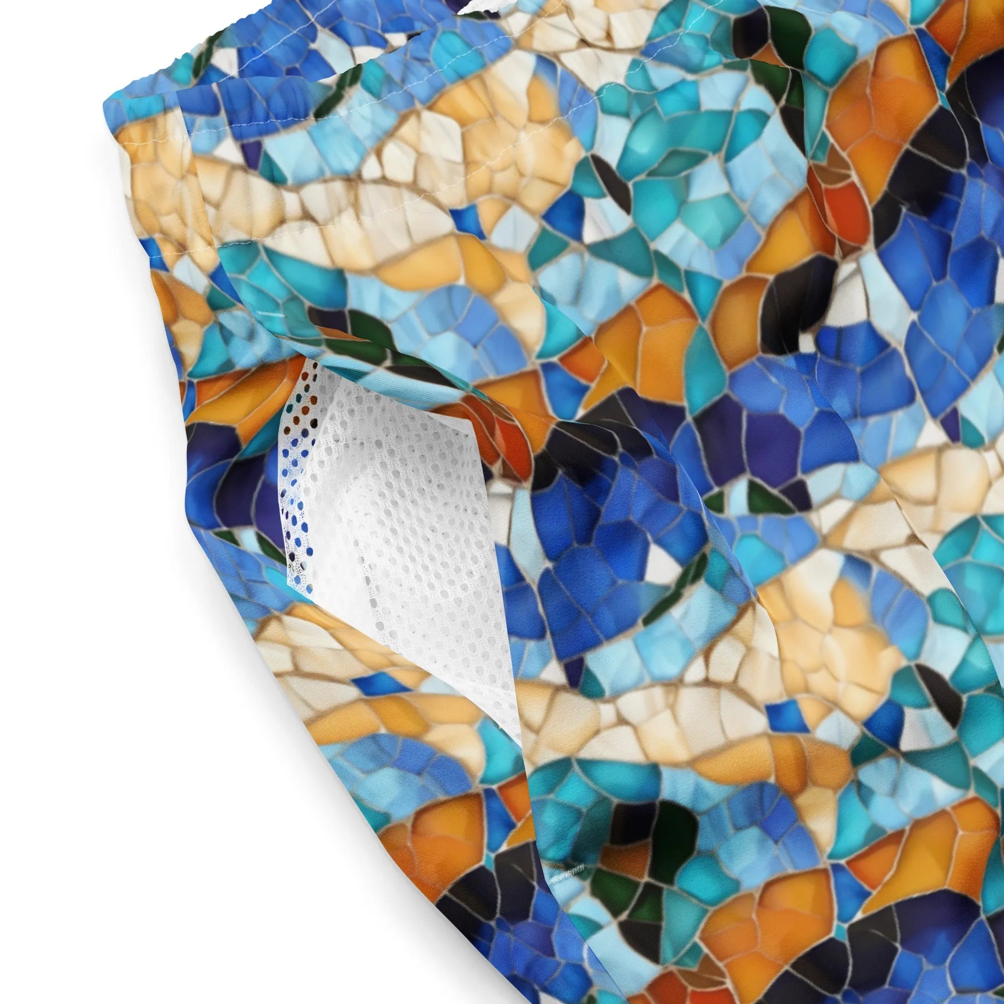 Sitges Tilewave Mosaic Recycled Swim Trunks - The Global Wanderer
