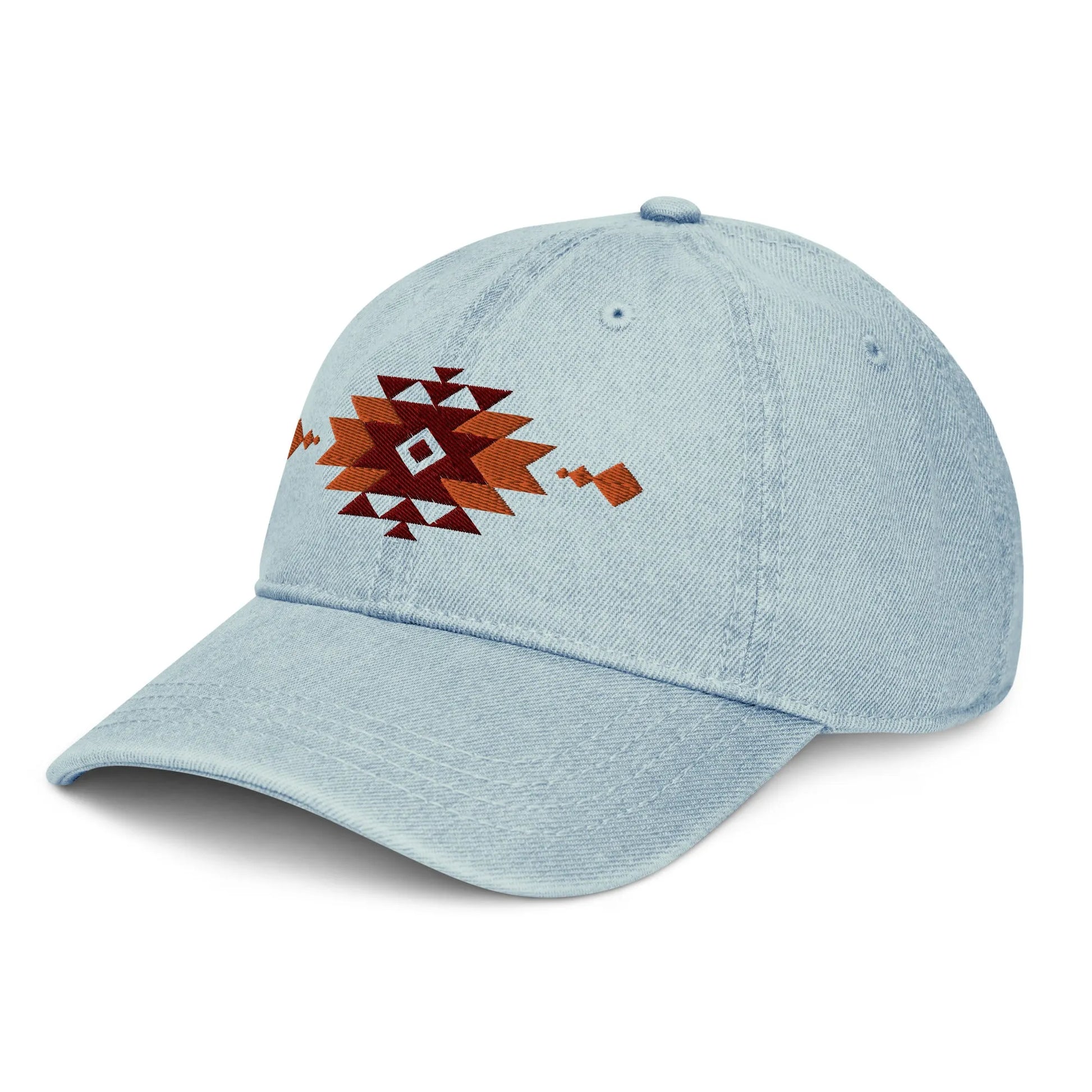 Southwestern Embroidered Denim Dad Hat - The Global Wanderer