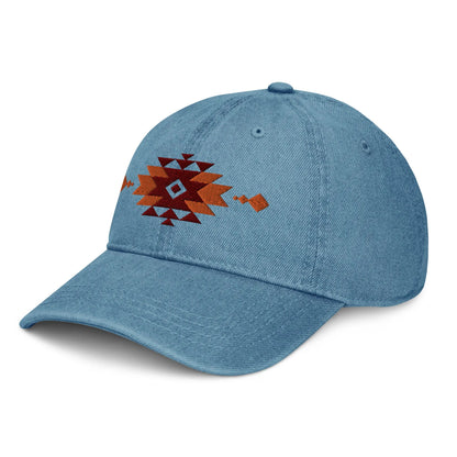 Southwestern Embroidered Denim Dad Hat - The Global Wanderer