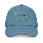 Spanish Mosaic Lizard Embroidered Denim Dad Hat - The Global Wanderer