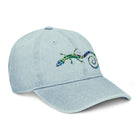 Spanish Mosaic Lizard Embroidered Denim Dad Hat - The Global Wanderer