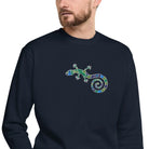 Spanish Mosaic Lizard Embroidered Sweatshirt - The Global Wanderer