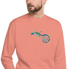 Spanish Mosaic Lizard Embroidered Sweatshirt - The Global Wanderer
