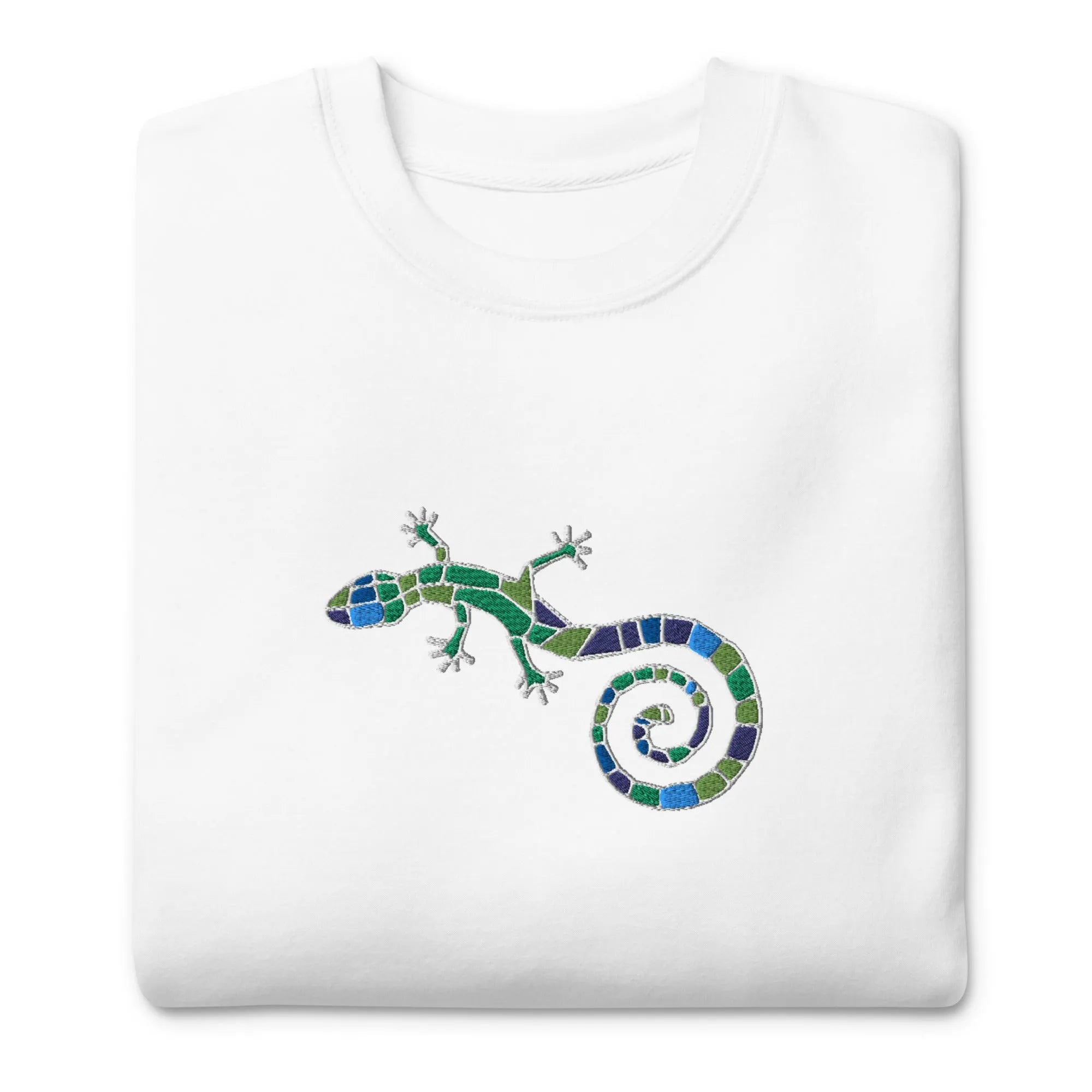 Spanish Mosaic Lizard Embroidered Sweatshirt - The Global Wanderer