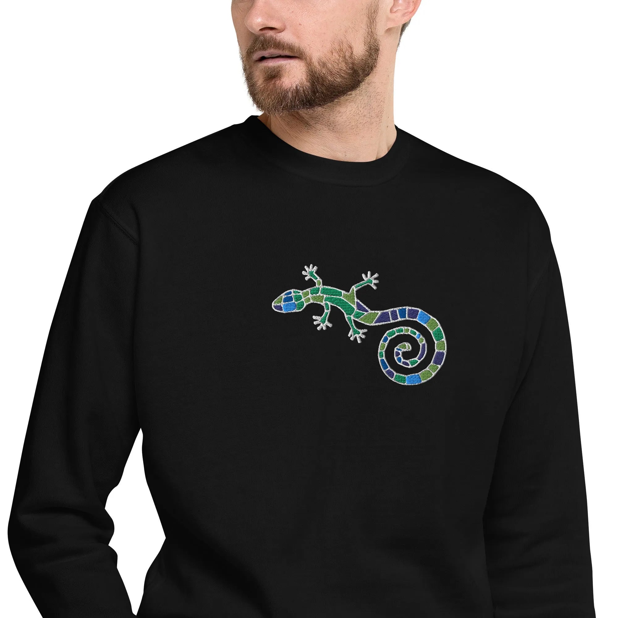 Spanish Mosaic Lizard Embroidered Sweatshirt - The Global Wanderer