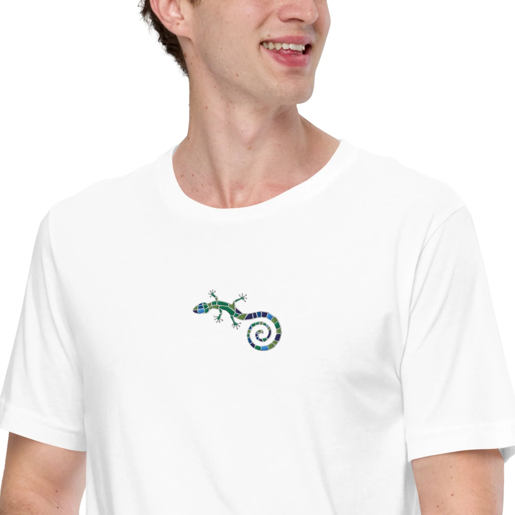 Spanish Mosaic Lizard Embroidered T-Shirt - The Global Wanderer