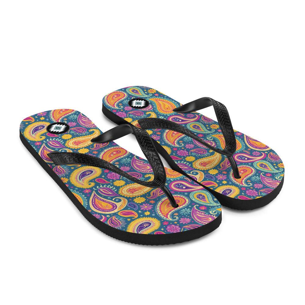 Indian Whimsical Paisley Flip Flops - The Global Wanderer