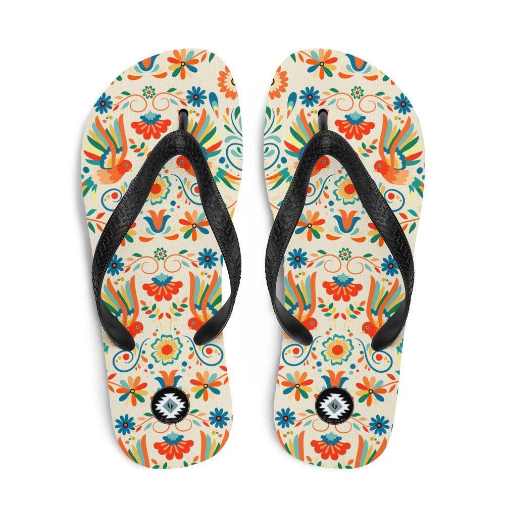 Mexican Otomi Flip Flops - The Global Wanderer
