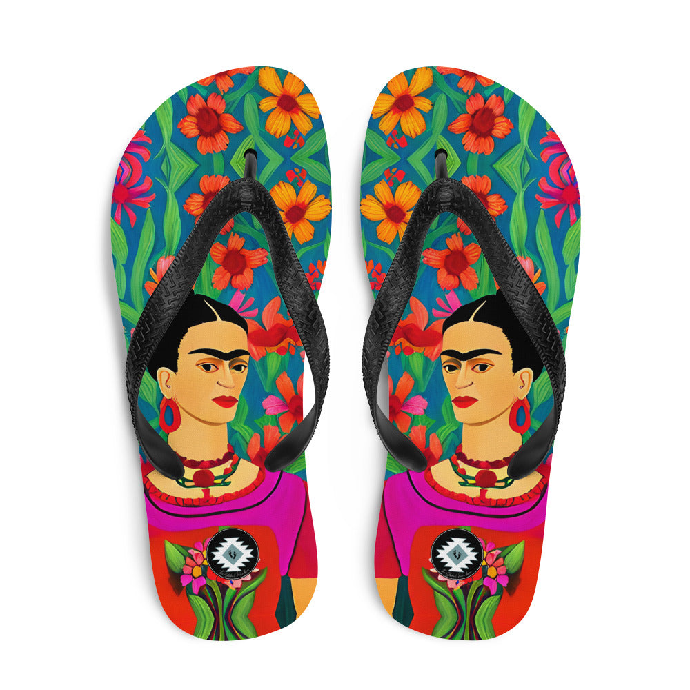 Mexican Icon Frida Khalo Flip Flops