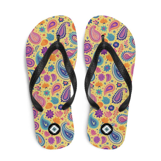 Indian Whimsical Paisley Flip Flops