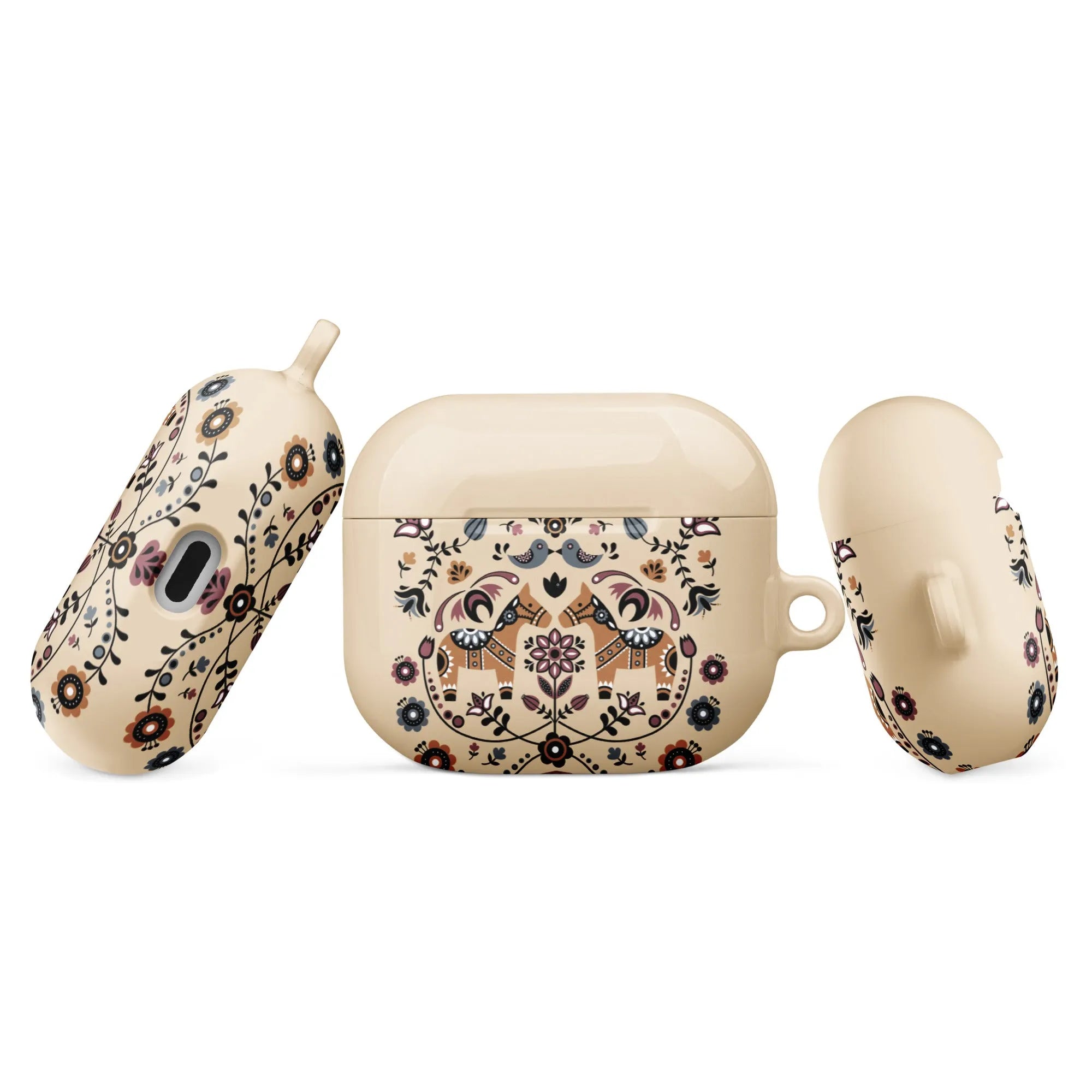 Swedish Dala Horse AirPod 3 Case - Beige - The Global Wanderer