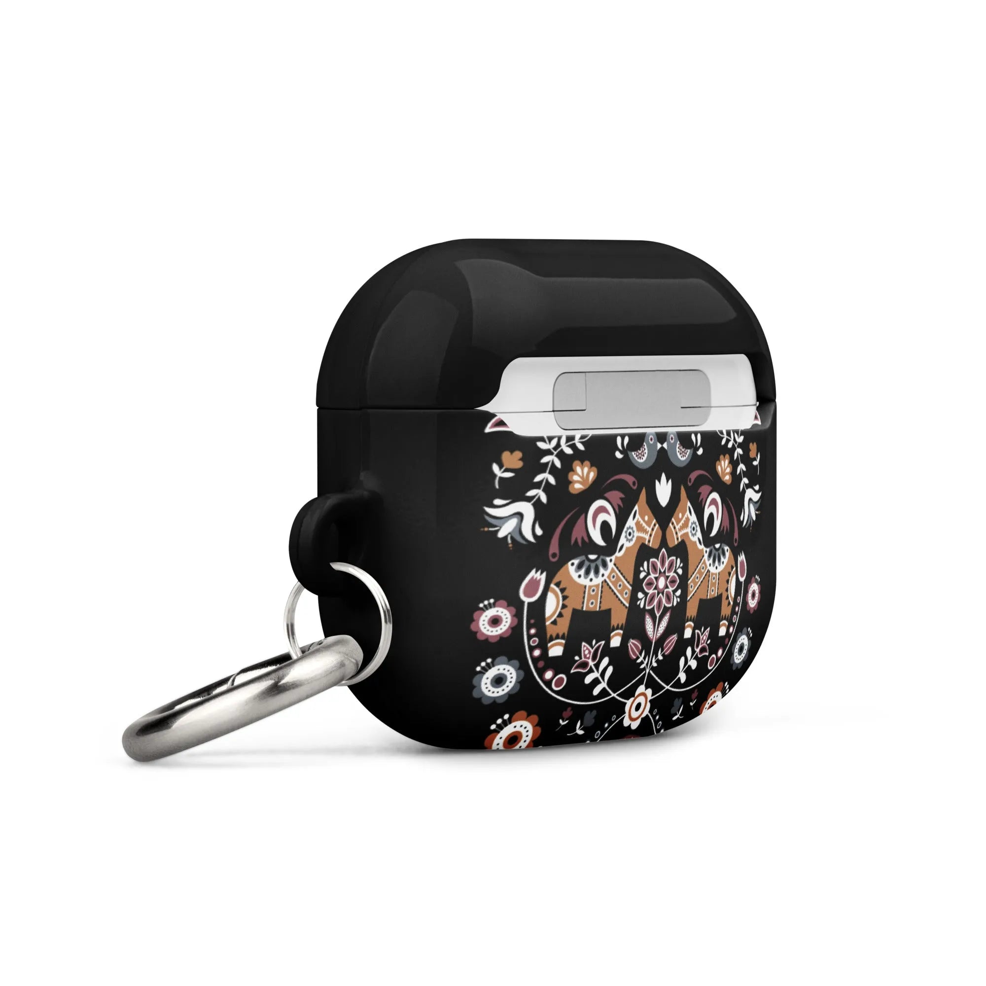 Swedish Dala Horse AirPod 3 Case - Black - The Global Wanderer