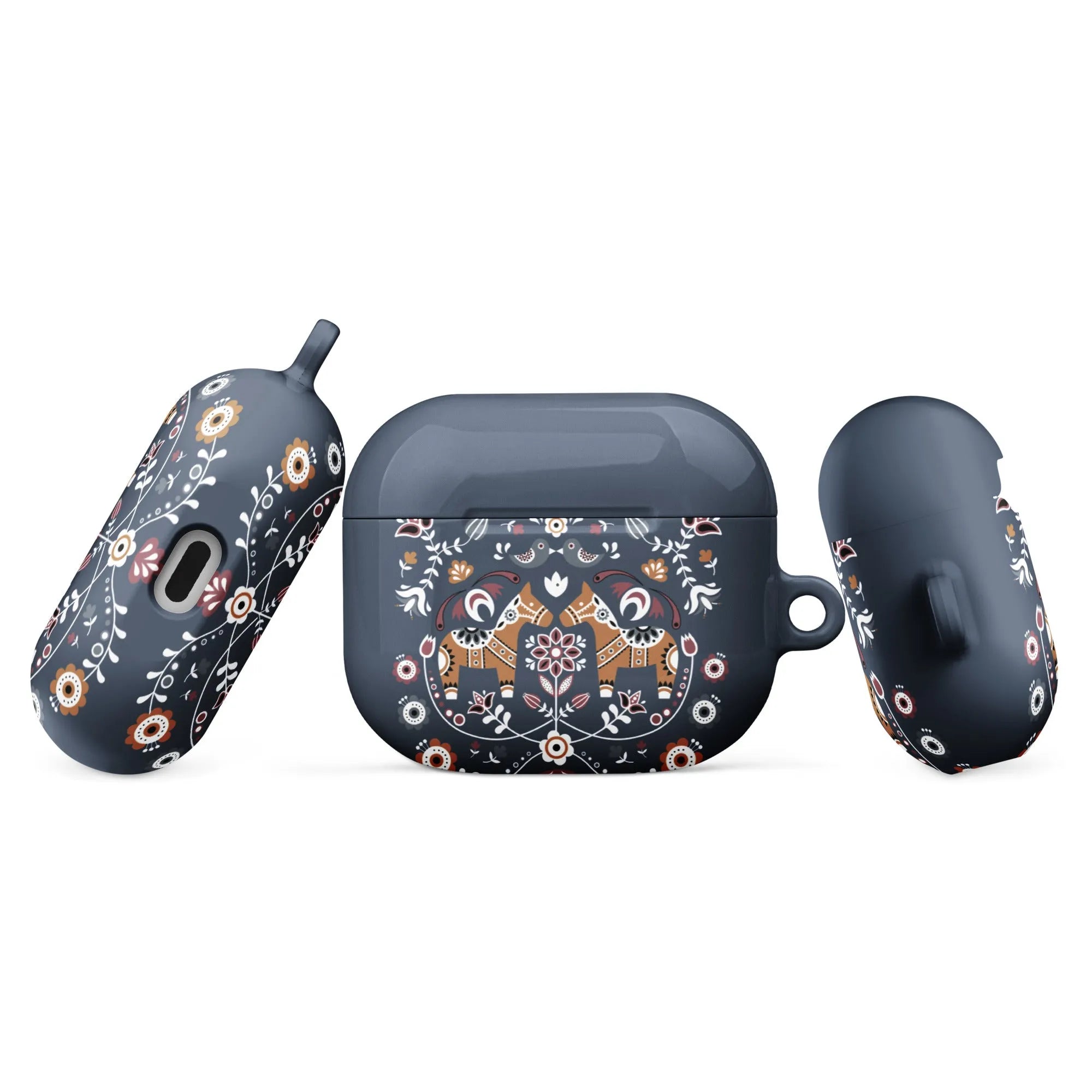 Swedish Dala Horse AirPod 3 Case - Blue - The Global Wanderer