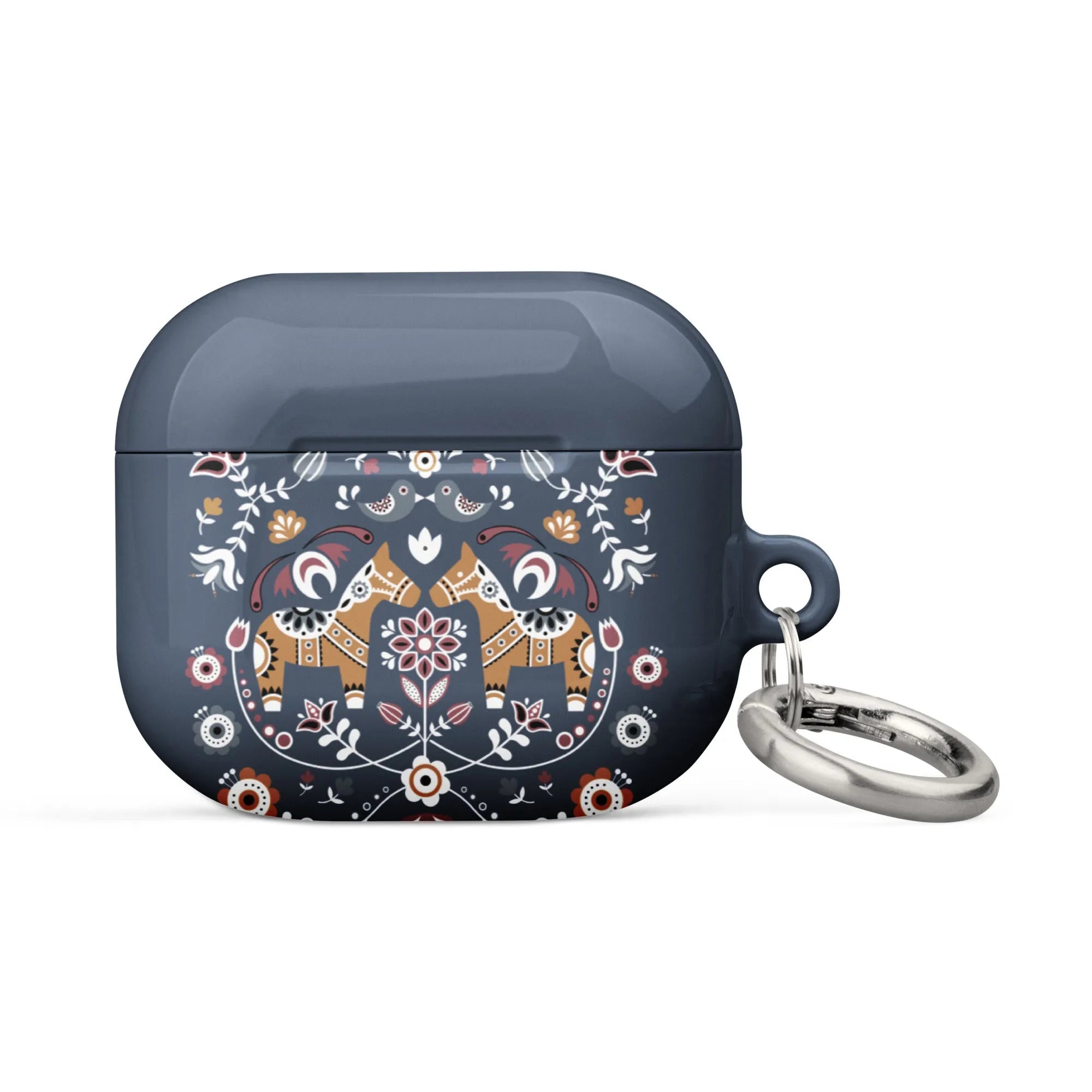 Swedish Dala Horse AirPod 3 Case - Blue - The Global Wanderer