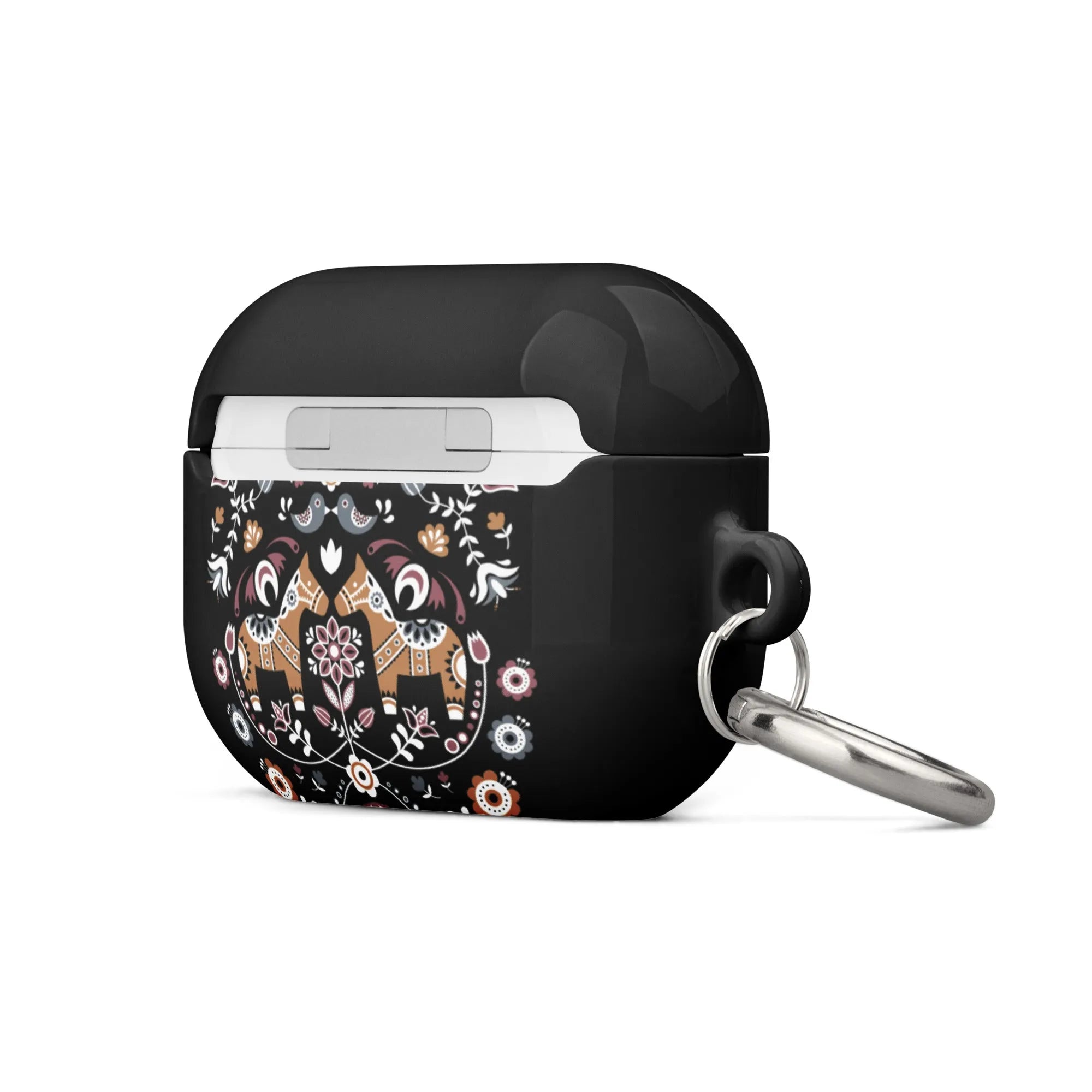 Swedish Dala Horse AirPod Pro 2 Case - Black - The Global Wanderer