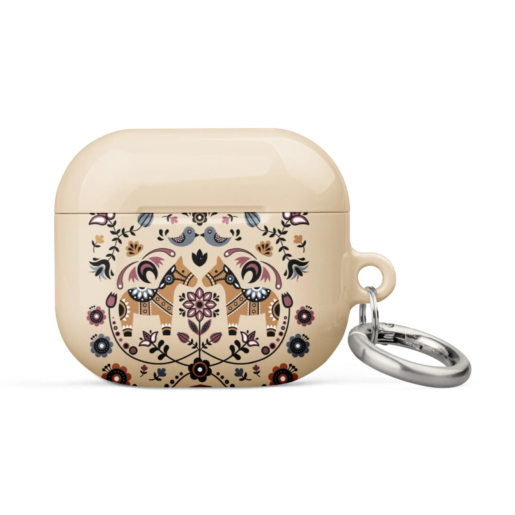 Swedish Dala Horse AirPod 3 Case - Beige - The Global Wanderer