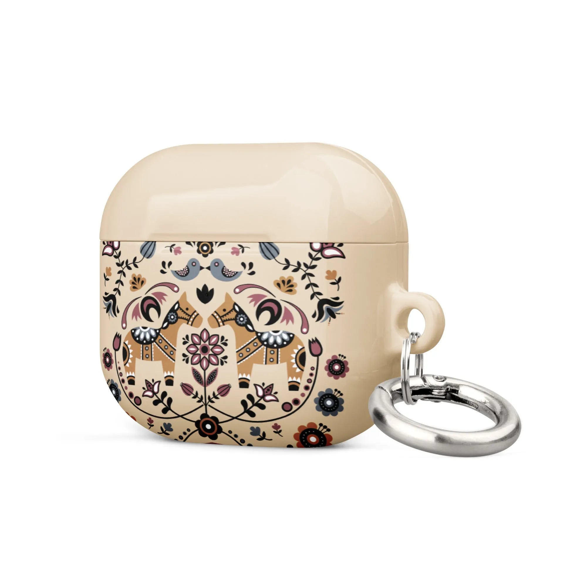 Swedish Dala Horse AirPod 3 Case - Beige - The Global Wanderer