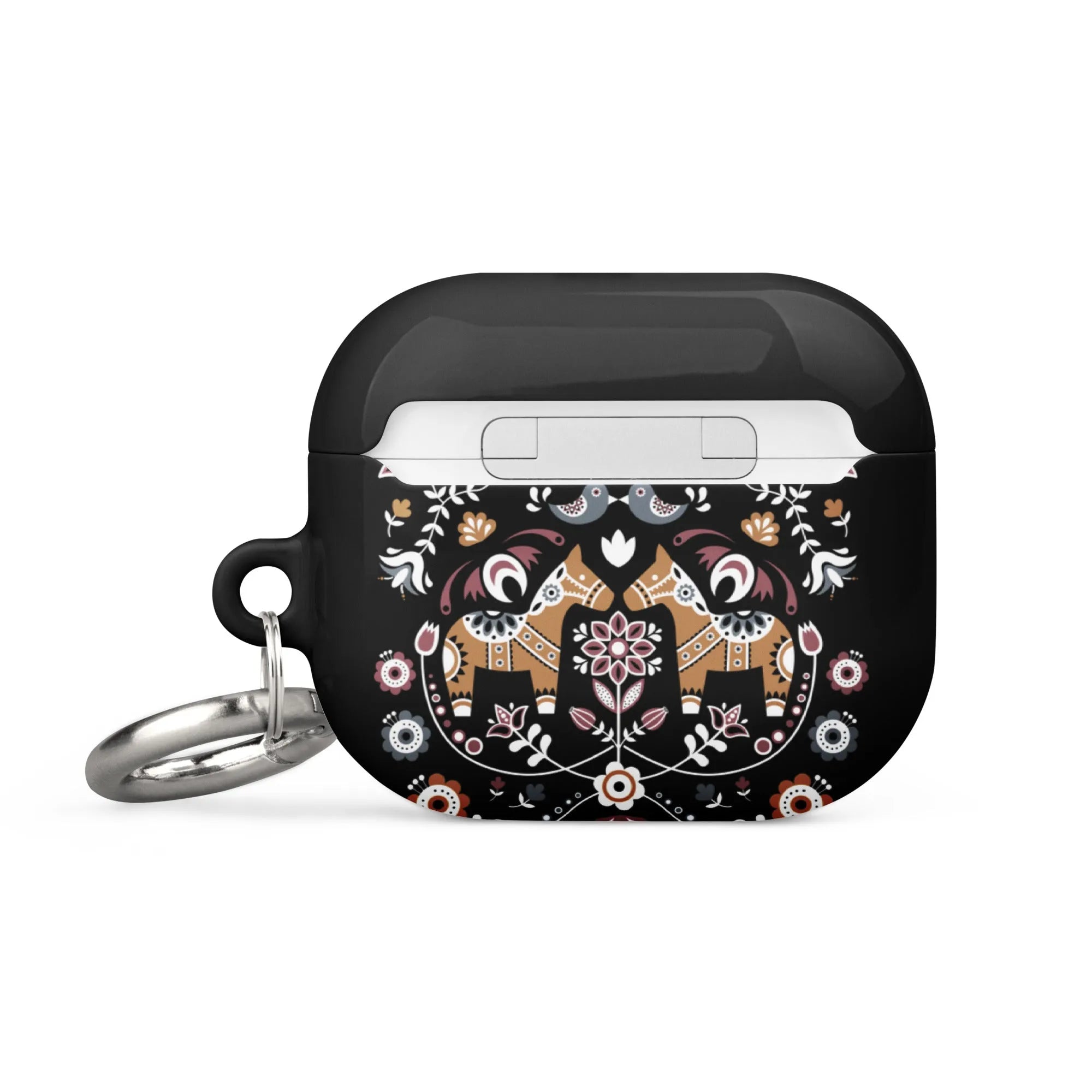 Swedish Dala Horse AirPod 3 Case - Black - The Global Wanderer