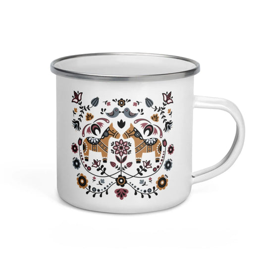 Swedish Dala Horse Camp Mug - The Global Wanderer