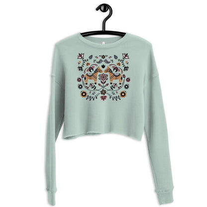 Swedish Dala Horse Cropped Sweatshirt - Light - The Global Wanderer