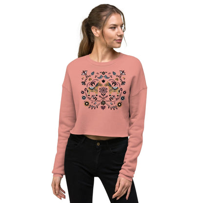 Swedish Dala Horse Cropped Sweatshirt - Light - The Global Wanderer