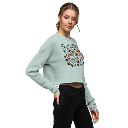 Swedish Dala Horse Cropped Sweatshirt - Light - The Global Wanderer