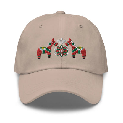 Swedish Dala Horse Embroidered Dad Hat - Red - The Global Wanderer