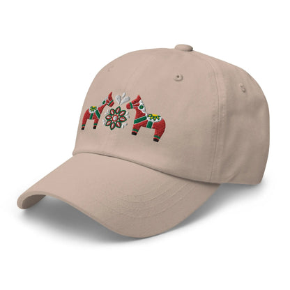 Swedish Dala Horse Embroidered Dad Hat - Red - The Global Wanderer