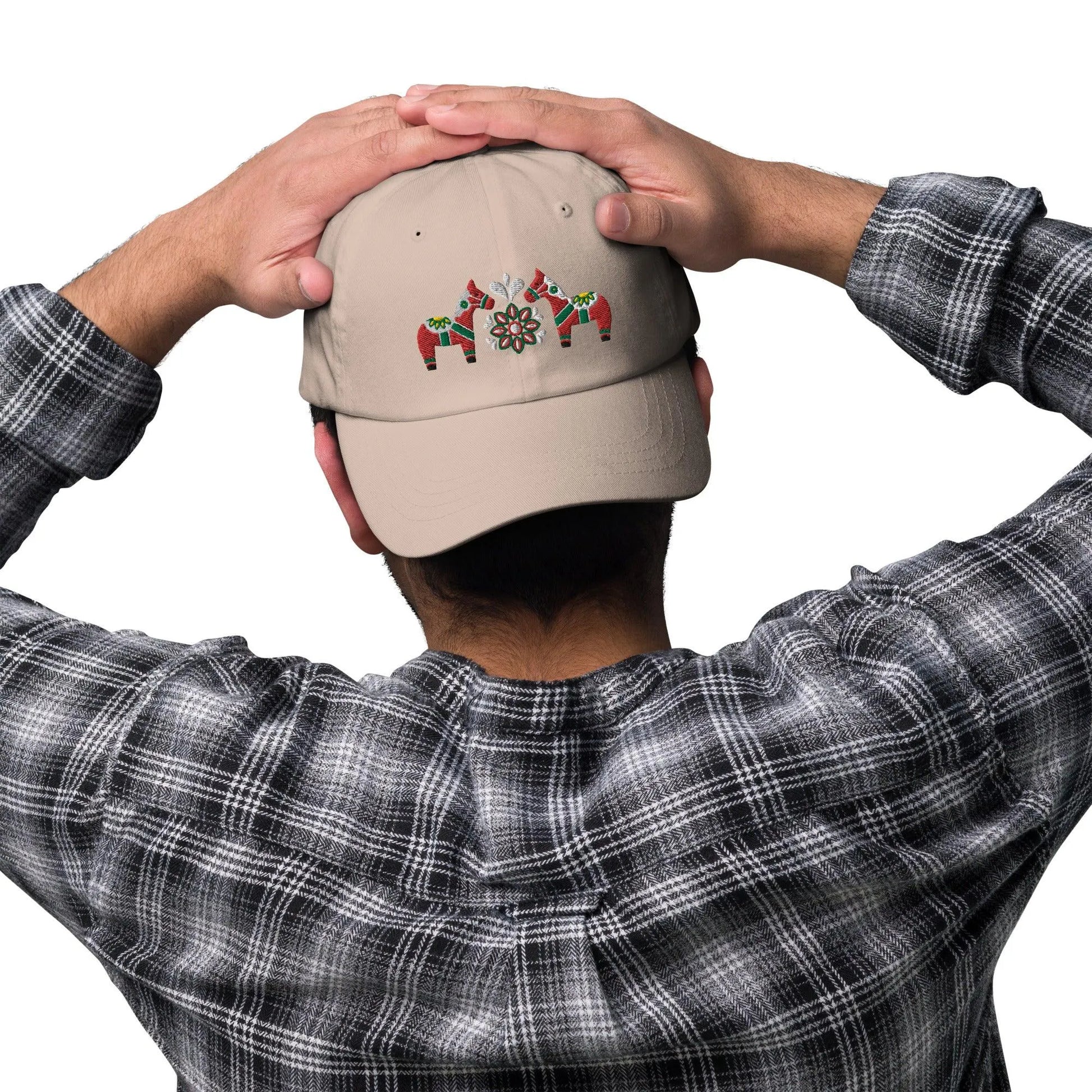 Swedish Dala Horse Embroidered Dad Hat - Red - The Global Wanderer