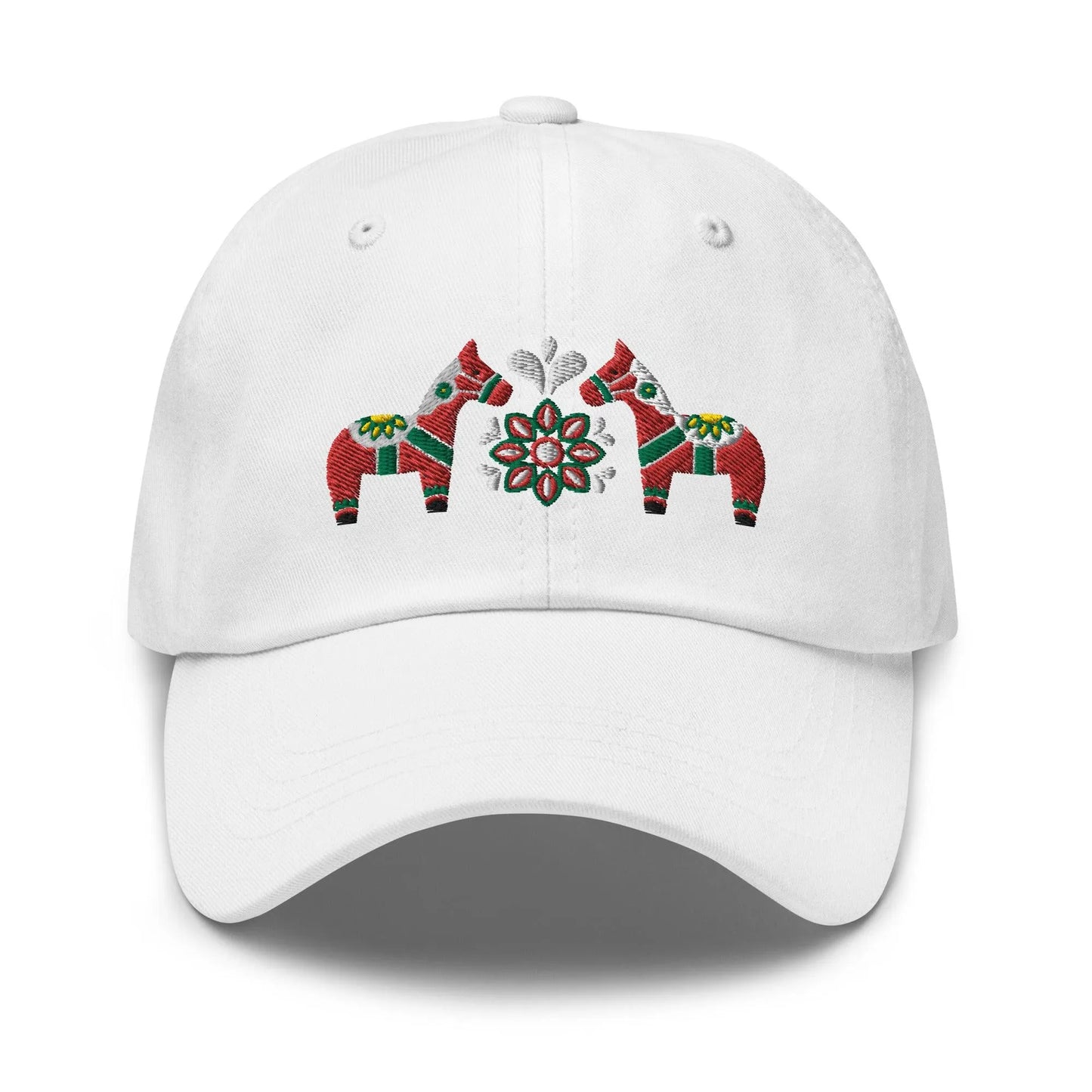 Swedish Dala Horse Embroidered Dad Hat - Red - The Global Wanderer